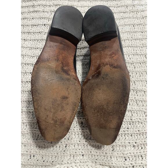 VTG Johnston & Murphy Loafers Tassel Shoes Leather Mens Size 9 D/B Black main image 13